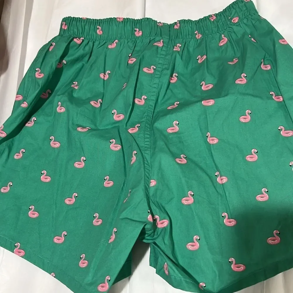 J. Crew Factory bv599 Pink and green flamingo boxers size small NWT